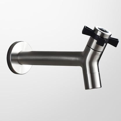 Basin Faucet - Stainless Steel Black Faucets Lengthen Outdoor Garden Faucet