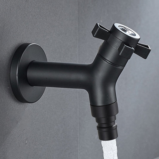 Basin Faucet - Stainless Steel Black Faucets Lengthen Outdoor Garden Faucet