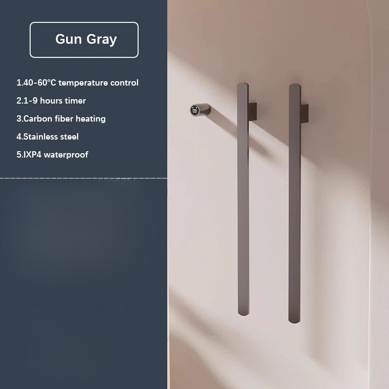 Stainless Steel Control Heated Warmer Smart Touch Towel Bathroom Rack