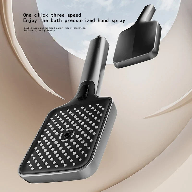 Stainless Steel Smart Digital Display Piano Key Bathroom Shower Set-Shower Faucet-Index Bath-Gray-HM-001-White-Index Bath