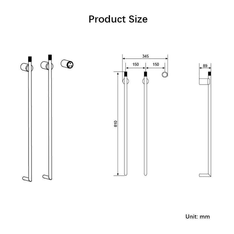 Bathroom Electric Bath Towel Rack Smart Temperature Time Control Towel Warmer Hidden Wires Heated Towel Rail