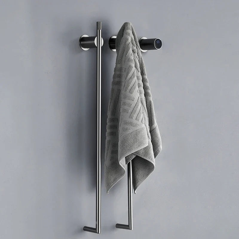 Bathroom Electric Bath Towel Rack Smart Temperature Time Control Towel Warmer Hidden Wires Heated Towel Rail