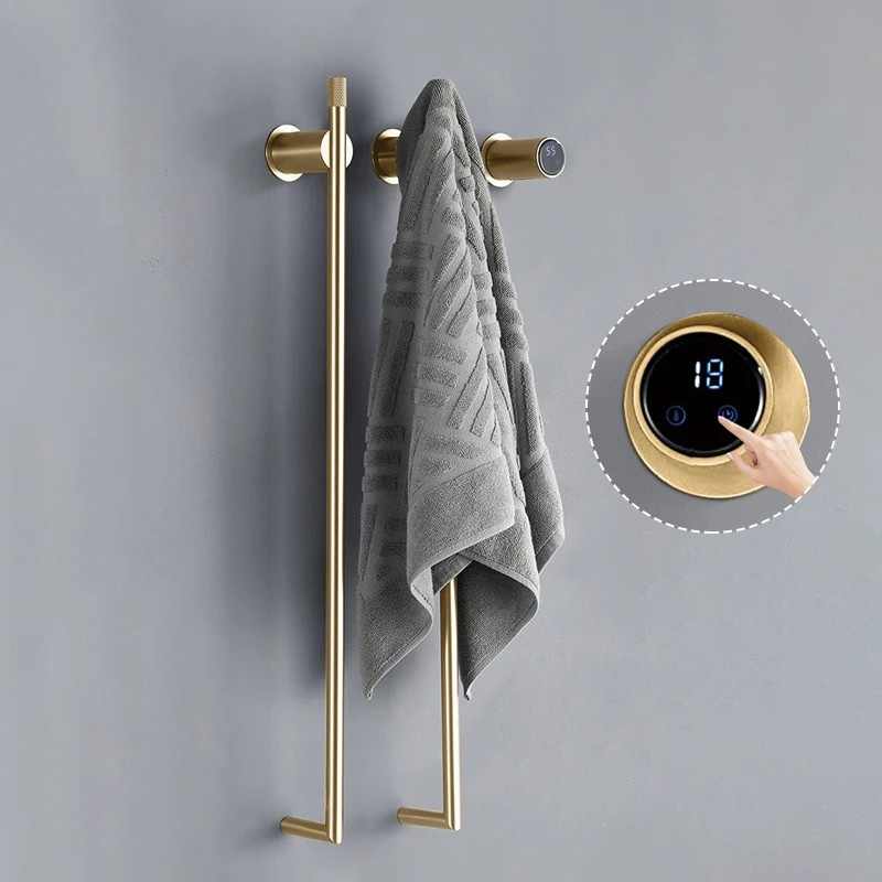 Bathroom Electric Bath Towel Rack Smart Temperature Time Control Towel Warmer Hidden Wires Heated Towel Rail