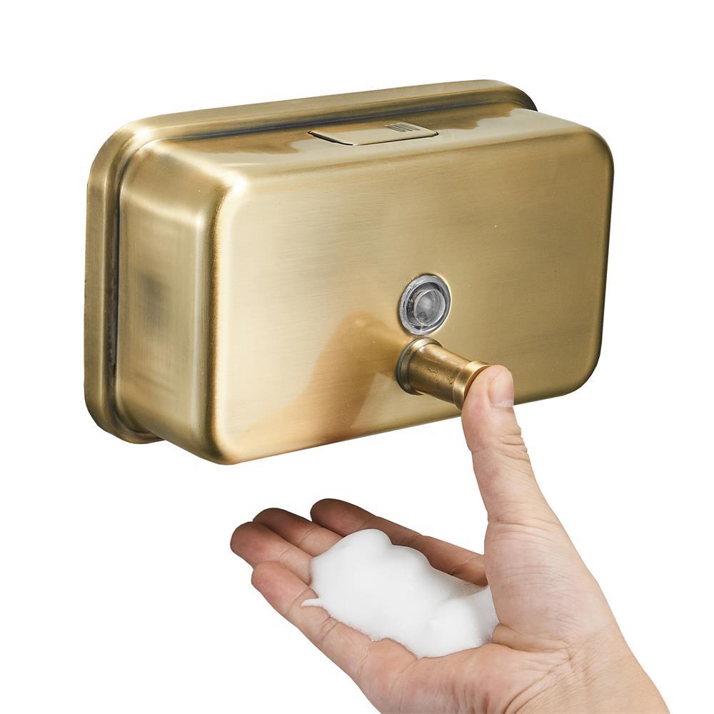 Liquid Soap Dispensers - Stainless Steel Wall-mounted Golden Manual Liquid Soap Dispenser Shampoo