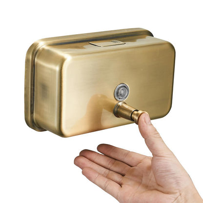 Liquid Soap Dispensers - Stainless Steel Wall-mounted Golden Manual Liquid Soap Dispenser Shampoo