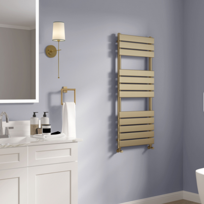 Hot Selling SUN-D2 Brushed Brass New Finishes Heated Towel Warmer Bathroom Towel Radiators-Index Bath