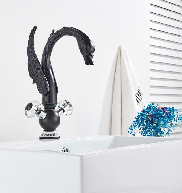 Basin Faucet - Swan Basin Sink Faucet Bathroom Mixer Taps Swan Washbasin Faucets Tap