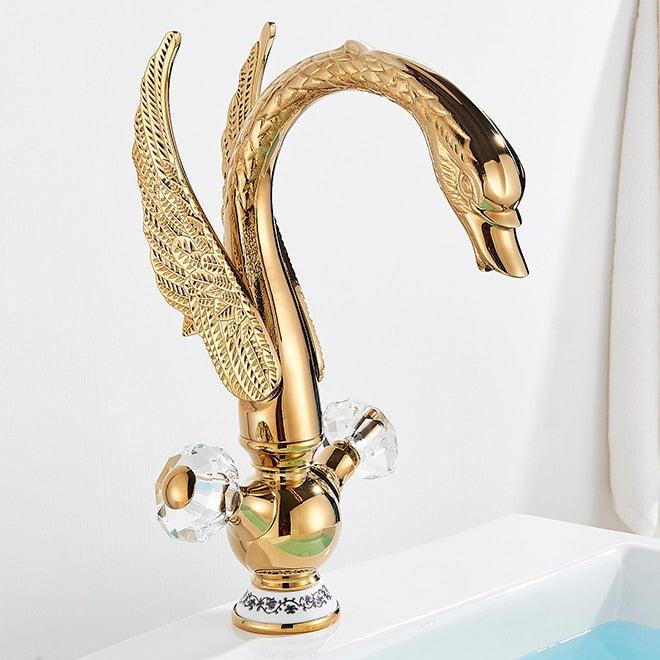 Basin Faucet - Swan Basin Sink Faucet Bathroom Mixer Taps Swan Washbasin Faucets Tap