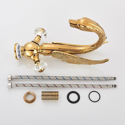 Basin Faucet - Swan Basin Sink Faucet Bathroom Mixer Taps Swan Washbasin Faucets Tap