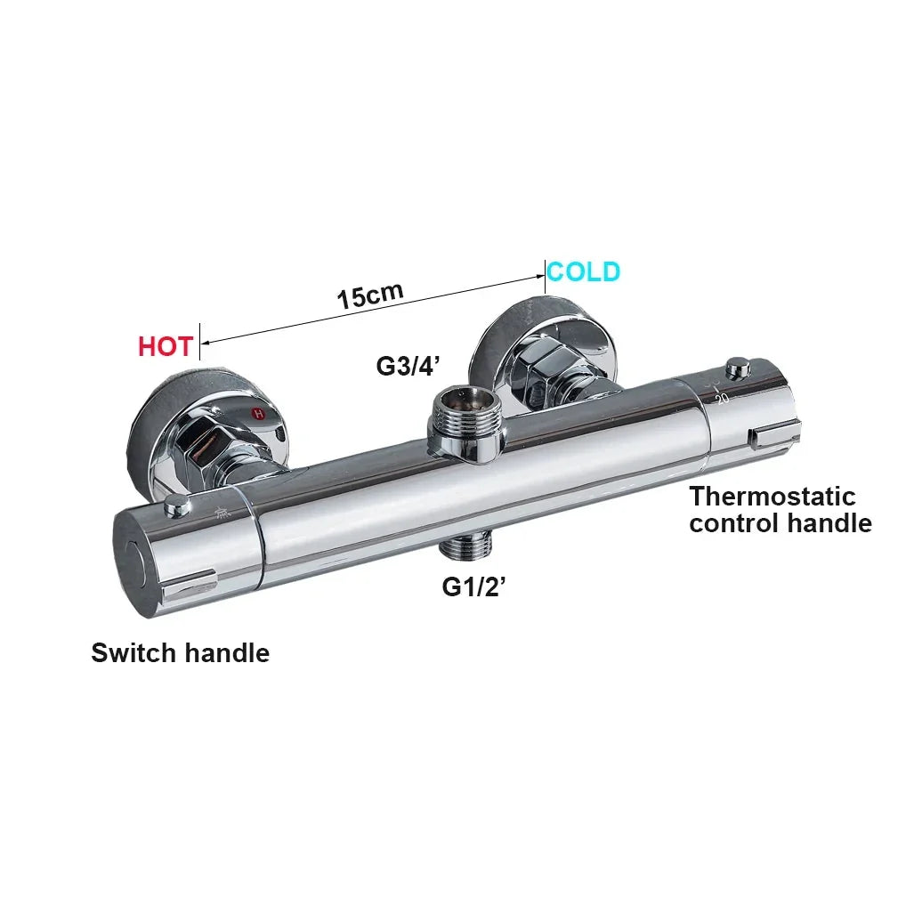 Thermostatic Shower Faucet Mixing Valve Bathtub Faucet with handle-Shower Faucet-Index Bath