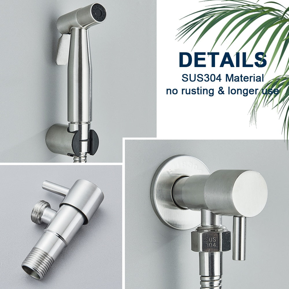 Toilet Bidet Sprayer Faucet Bathroom Stainless Steel Shower Bidet-Bidet Faucet-Index Bath