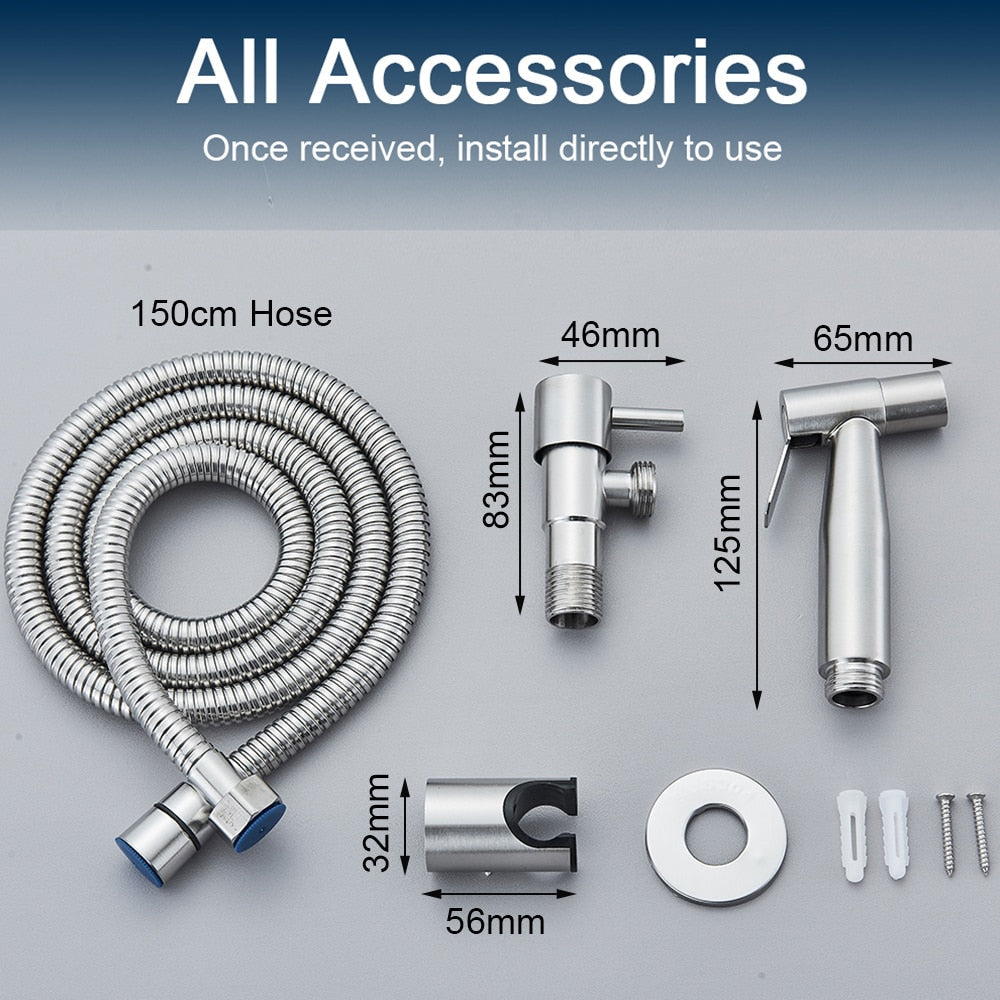 Toilet Bidet Sprayer Faucet Bathroom Stainless Steel Shower Bidet-Bidet Faucet-Index Bath