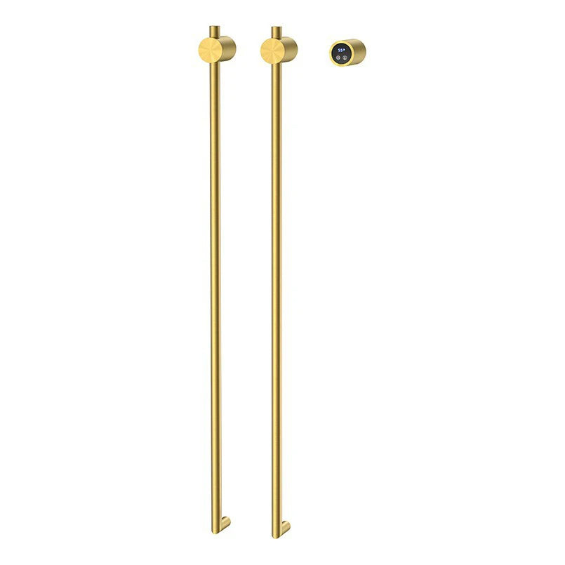 Vertical Style Bathroom Heated Towel Rack Electric Towel Drying Rack-Towel Bars & Hooks-Index Bath-Brushed Silver-110V-Index Bath