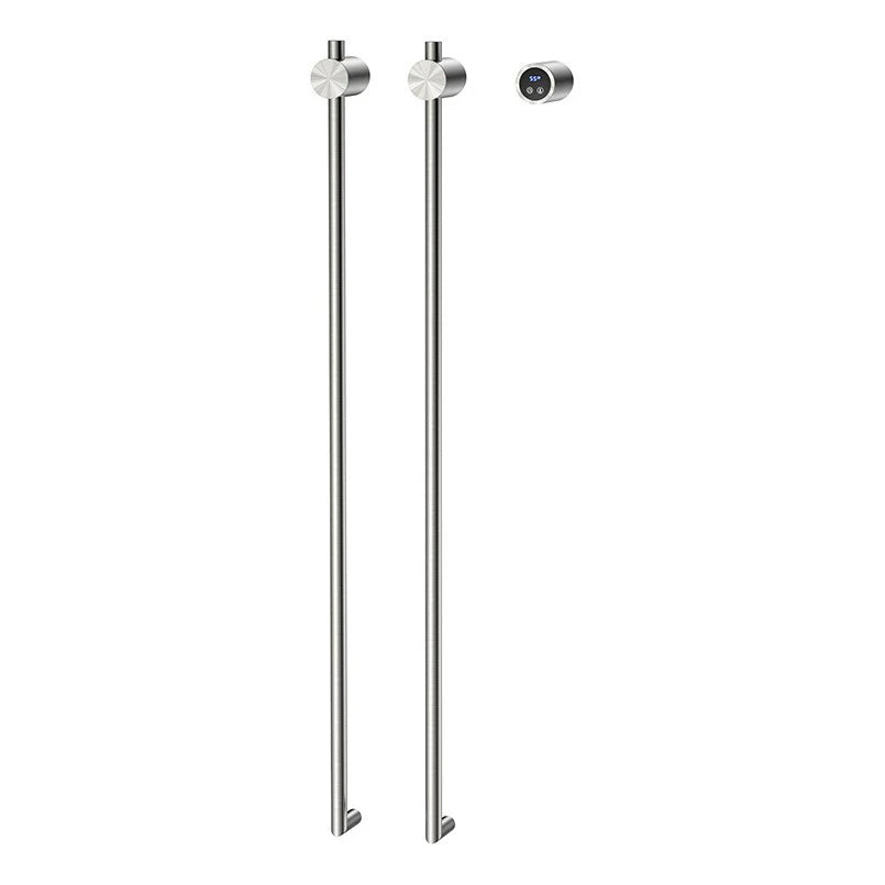 Vertical Style Bathroom Heated Towel Rack Electric Towel Drying Rack-Towel Bars & Hooks-Index Bath-Brushed Silver-110V-Index Bath
