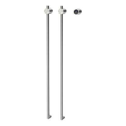 Vertical Style Bathroom Heated Towel Rack Electric Towel Drying Rack-Towel Bars & Hooks-Index Bath-Brushed Silver-110V-Index Bath
