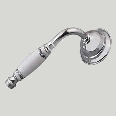 Vintage Round Brass and Porcelain Single Handheld Shower Head Spray-Rain Shower Heads-Index Bath-7-Index Bath