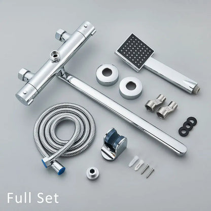 Wall Mounted Bath Faucet Long Spout Bathtub Mixer Faucet With Handheld-Shower Faucet-Index Bath-long spout full set-Index Bath