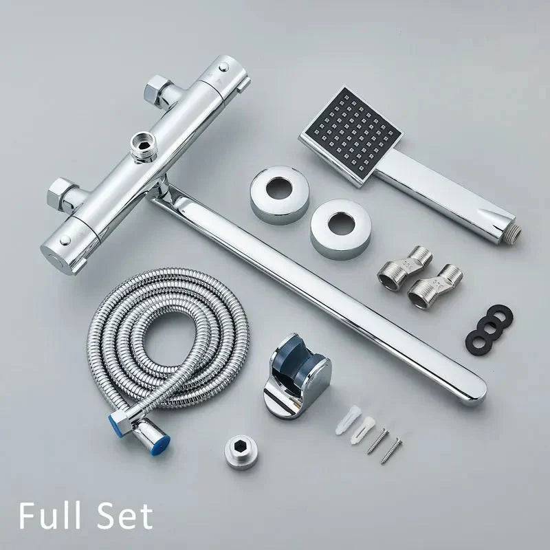 Wall Mounted Bath Faucet Long Spout Bathtub Mixer Faucet With Handheld-Shower Faucet-Index Bath-long spout full set-Index Bath