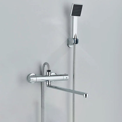 Wall Mounted Bath Faucet Long Spout Bathtub Mixer Faucet With Handheld-Shower Faucet-Index Bath-long spout full set-Index Bath