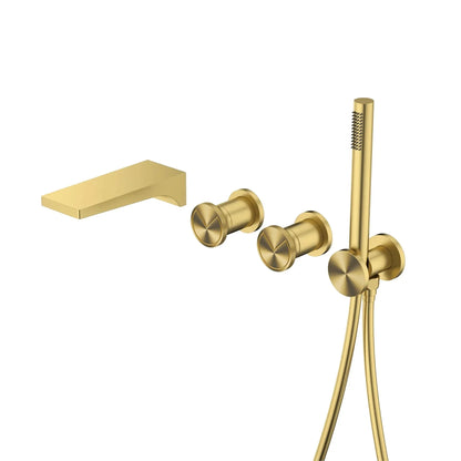 Wall mounted Brass Bathtub Faucet Embedded Dual handle Hot Cold Mixer-Shower Faucet-Index Bath