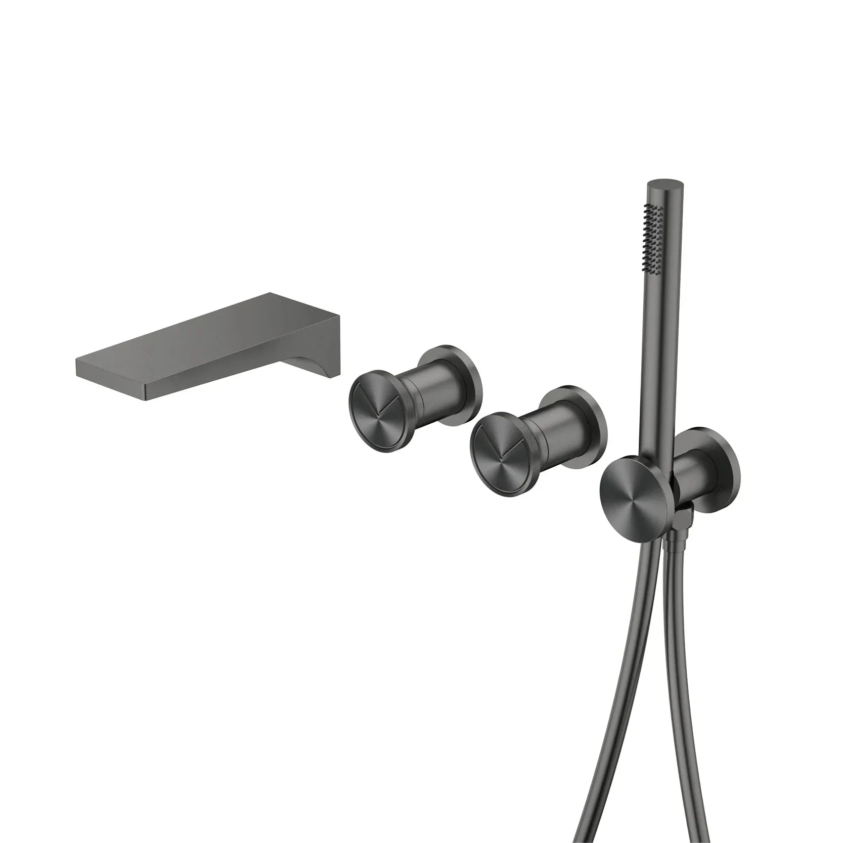 Wall mounted Brass Bathtub Faucet Embedded Dual handle Hot Cold Mixer-Shower Faucet-Index Bath
