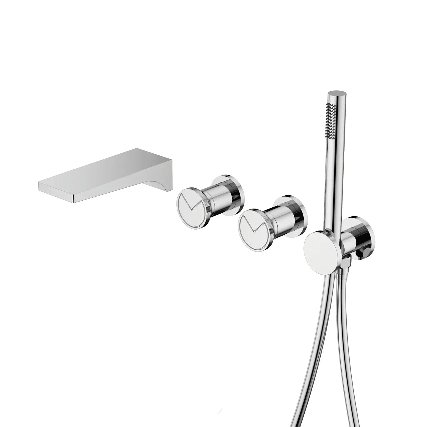 Wall mounted Brass Bathtub Faucet Embedded Dual handle Hot Cold Mixer-Shower Faucet-Index Bath