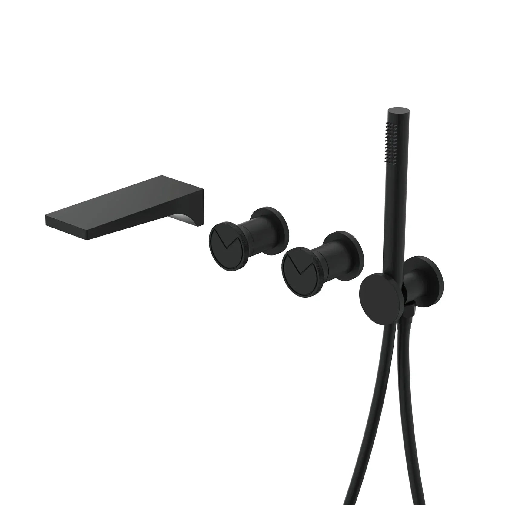 Wall mounted Brass Bathtub Faucet Embedded Dual handle Hot Cold Mixer-Shower Faucet-Index Bath