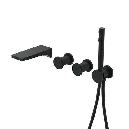 Wall mounted Brass Bathtub Faucet Embedded Dual handle Hot Cold Mixer-Shower Faucet-Index Bath