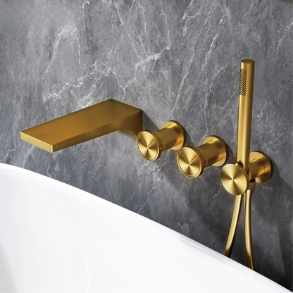Wall mounted Brass Bathtub Faucet Embedded Dual handle Hot Cold Mixer-Shower Faucet-Index Bath