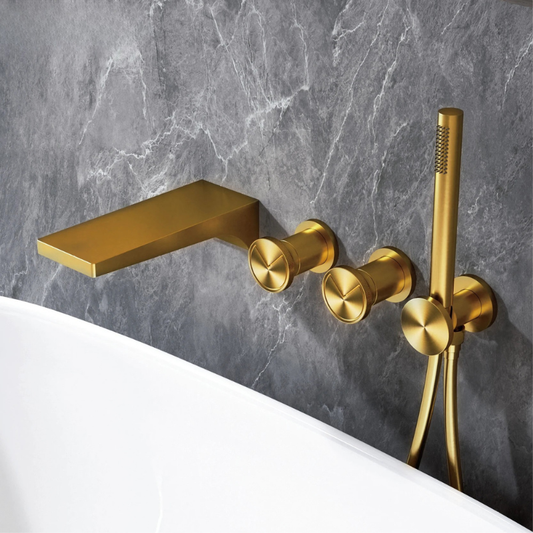 Wall mounted Brass Bathtub Faucet Embedded Dual handle Hot Cold Mixer-Shower Faucet-Index Bath