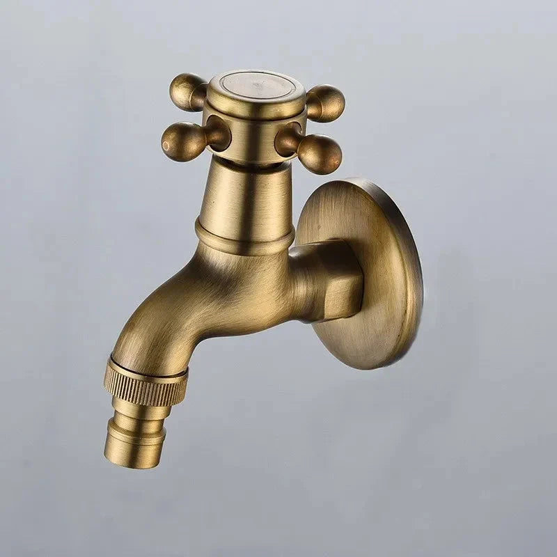Wall Mounted Faucet Brass Single Cold Sink Tap Vintage Water Tap-Basin Faucet-Index Bath-Standard S-Index Bath