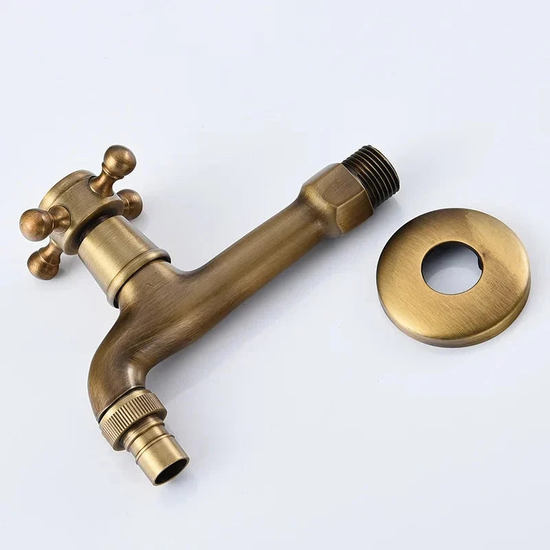 Wall Mounted Faucet Brass Single Cold Sink Tap Vintage Water Tap-Basin Faucet-Index Bath-Standard S-Index Bath