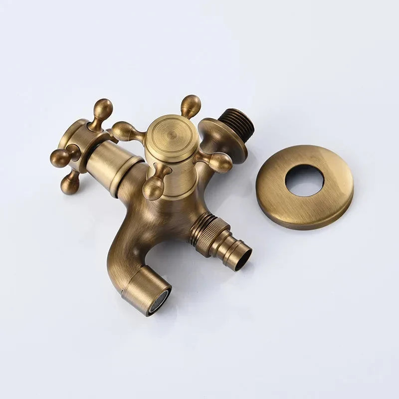 Wall Mounted Faucet Brass Single Cold Sink Tap Vintage Water Tap-Basin Faucet-Index Bath-Standard S-Index Bath