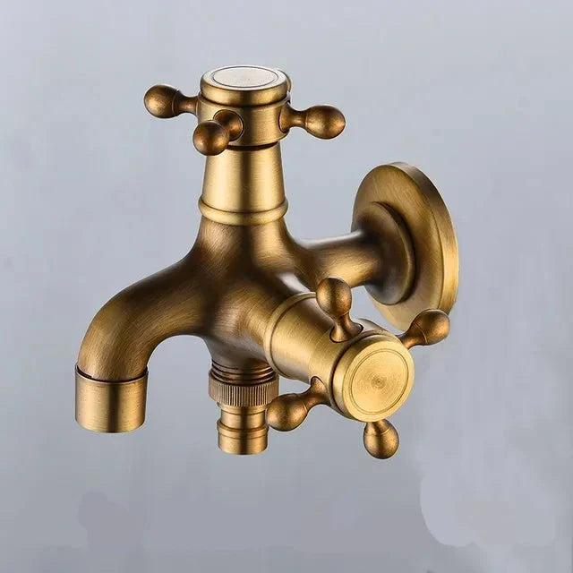 Wall Mounted Faucet Brass Single Cold Sink Tap Vintage Water Tap-Basin Faucet-Index Bath-Dual Use-Index Bath
