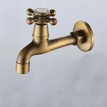 Wall Mounted Faucet Brass Single Cold Sink Tap Vintage Water Tap-Basin Faucet-Index Bath-Standard L-Index Bath