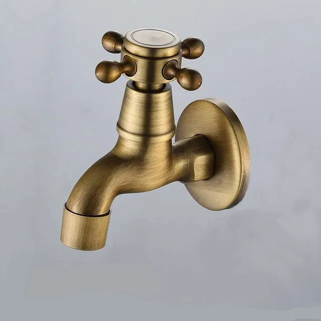 Wall Mounted Faucet Brass Single Cold Sink Tap Vintage Water Tap-Basin Faucet-Index Bath-Standard S-Index Bath