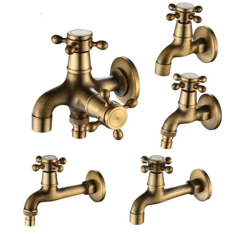 Wall Mounted Faucet Brass Single Cold Sink Tap Vintage Water Tap-Basin Faucet-Index Bath-Standard S-Index Bath
