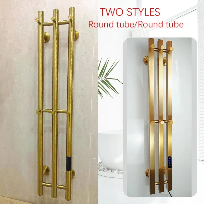 Electric Heated Towel Rack Wall Mounted Bathroom Towel Warmer Dryer Heater 3 Bars Timer Touch Control WiFi Energy Saving-Index Bath