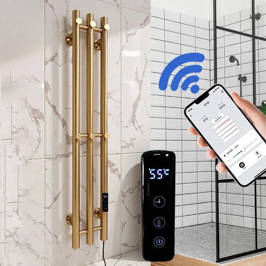 Electric Heated Towel Rack Wall Mounted Bathroom Towel Warmer Dryer Heater 3 Bars Timer Touch Control WiFi Energy Saving-Index Bath