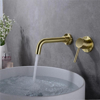 Wall Mounted Stainless Steel Faucet Single Handle Bathroom Faucet in 6 Colors-Basin Faucet-Index Bath