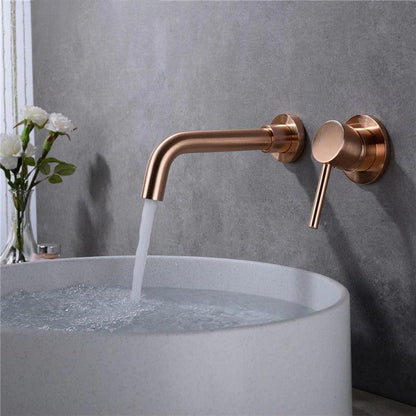 Wall Mounted Stainless Steel Faucet Single Handle Bathroom Faucet in 6 Colors-Basin Faucet-Index Bath