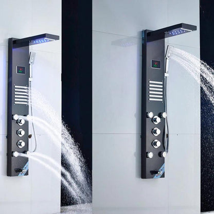 Waterfall Shower Panel Faucet LED Light Body Massage Jets-Shower Faucet-Index Bath