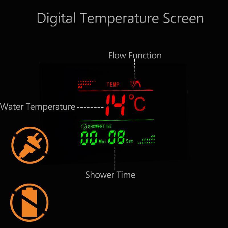Shower Faucet - Waterfall Shower Panel Faucet LED Light Body Massage Jets