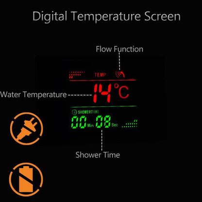 Shower Faucet - Waterfall Shower Panel Faucet LED Light Body Massage Jets