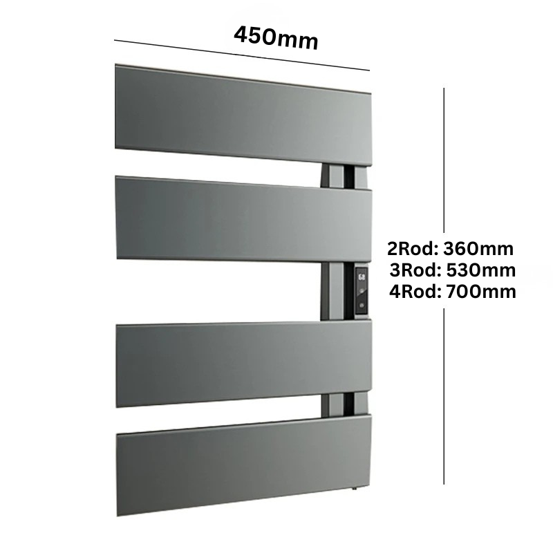 Electric Towel Warmer Wall-Mounted Towel Heater with Built-in Timer, Waterproof Aluminum Towel Warmer for Bathroom-Index Bath